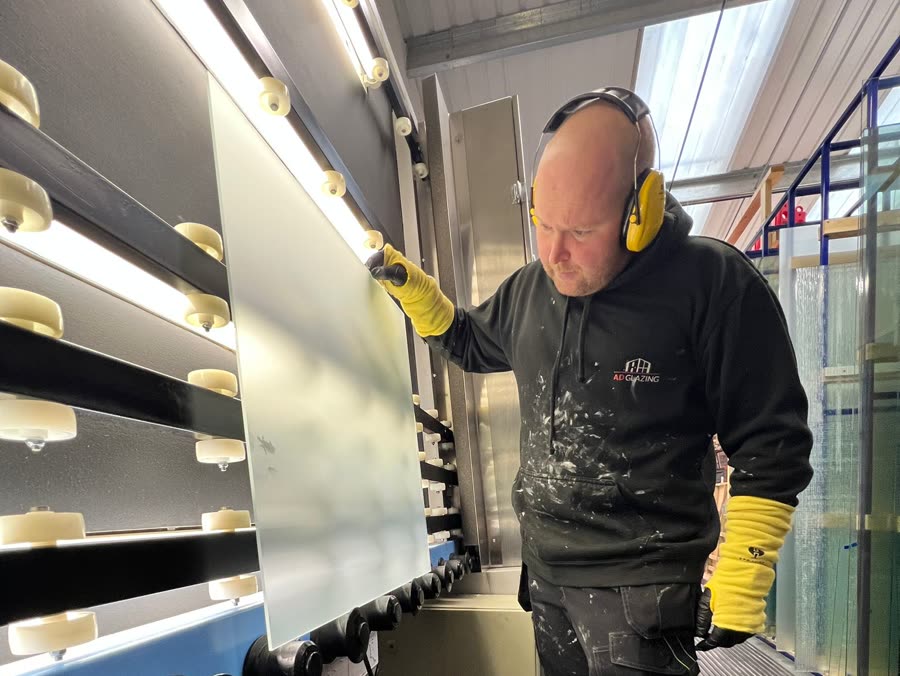 Making sealed glass units in the Broxburn workshop