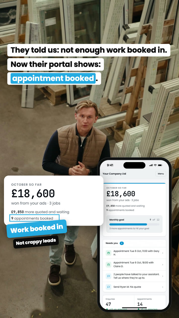 They told us: not enough work booked in. Now their portal shows: appointment booked.